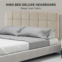 Load image into Gallery viewer, Linen Fabric King Bed Deluxe Headboard Bedhead - Beige
