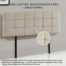 Load image into Gallery viewer, Linen Fabric King Bed Deluxe Headboard Bedhead - Beige
