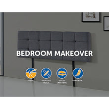 Load image into Gallery viewer, Linen Fabric Queen Bed Deluxe Headboard Bedhead - Grey
