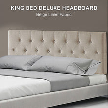 Load image into Gallery viewer, Linen Fabric King Bed Deluxe Headboard Bedhead - Beige
