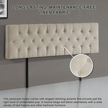 Load image into Gallery viewer, Linen Fabric King Bed Deluxe Headboard Bedhead - Beige

