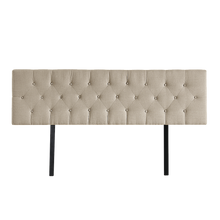 Load image into Gallery viewer, Linen Fabric King Bed Deluxe Headboard Bedhead - Beige
