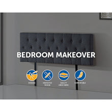 Load image into Gallery viewer, Linen Fabric Double Bed Deluxe Headboard Bedhead - Grey
