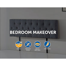 Load image into Gallery viewer, Linen Fabric Queen Bed Deluxe Headboard Bedhead - Grey
