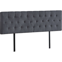 Load image into Gallery viewer, Linen Fabric King Bed Deluxe Headboard Bedhead - Grey
