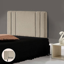 Load image into Gallery viewer, Linen Fabric Single Bed Deluxe Headboard Bedhead - Beige
