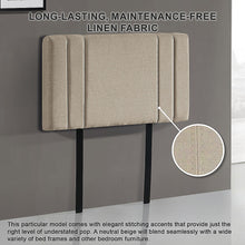 Load image into Gallery viewer, Linen Fabric Single Bed Deluxe Headboard Bedhead - Beige
