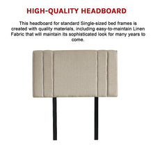 Load image into Gallery viewer, Linen Fabric Single Bed Deluxe Headboard Bedhead - Beige
