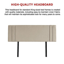 Load image into Gallery viewer, Linen Fabric King Bed Deluxe Headboard Bedhead - Beige

