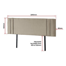 Load image into Gallery viewer, Linen Fabric King Bed Deluxe Headboard Bedhead - Beige
