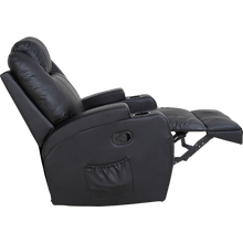 Load image into Gallery viewer, Black Massage Sofa Chair Recliner 360 Degree Swivel PU Leather Lounge 8 Point Heated
