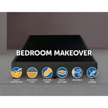 Load image into Gallery viewer, Palermo Queen Ensemble Bed Base Platinum Graphite Linen Fabric
