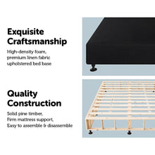 Load image into Gallery viewer, Palermo King Single Ensemble Bed Base Midnight Black Linen Fabric
