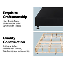 Load image into Gallery viewer, Palermo King Ensemble Bed Base Midnight Black Linen Fabric
