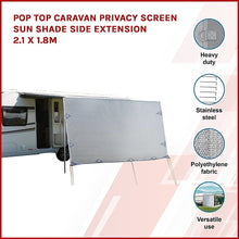 Load image into Gallery viewer, Pop Top Caravan Privacy Screen Sun Shade Side Extension 2.1 x 1.8m
