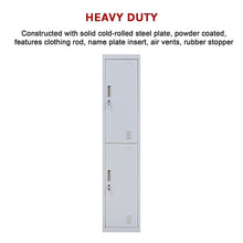 Load image into Gallery viewer, 2-Door Vertical Locker for Office Gym Shed School Home Storage
