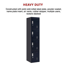 Load image into Gallery viewer, 4-Door Vertical Locker for Office Gym Shed School Home Storage
