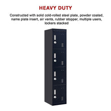 Load image into Gallery viewer, 4-Door Vertical Locker for Office Gym Shed School Home Storage
