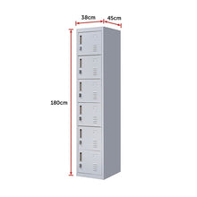 Load image into Gallery viewer, 6-Door Locker for Office Gym Shed School Home Storage
