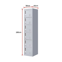 Load image into Gallery viewer, 6-Door Locker for Office Gym Shed School Home Storage
