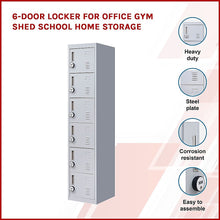Load image into Gallery viewer, 6-Door Locker for Office Gym Shed School Home Storage
