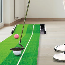 Load image into Gallery viewer, Indoor Practice Putting Green 2.5m Mat Inclined Ball Return Fake Grass 2 Holes
