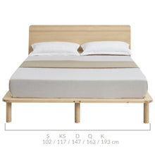 Load image into Gallery viewer, Natural Solid Wood Bed Frame Bed Base with Headboard King Single
