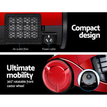 Load image into Gallery viewer, Devanti Bagless Cyclone with HEPA Filter 2200W Red Vacuum Cleaner
