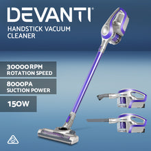 Load image into Gallery viewer, Devanti Cordless Stick Vacuum Cleaner - Purple &amp; Grey
