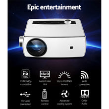 Load image into Gallery viewer, Devanti Mini Video Projector Wifi USB HDMI Portable HD 1080P Home Movie
