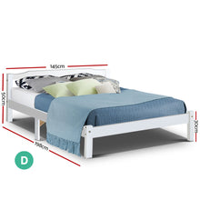 Load image into Gallery viewer, Double Wooden Base Timber Platform White Bed Frame
