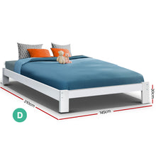 Load image into Gallery viewer, Artiss Bed Frame Double Size Wooden Bed Base JADE Timber Foundation Mattress
