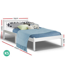 Load image into Gallery viewer, King Single Wooden Bed Frame - White
