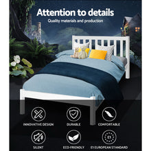 Load image into Gallery viewer, King Single Wooden Bed Frame - White

