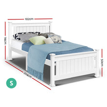 Load image into Gallery viewer, Single Size Wooden Bed Frame - White
