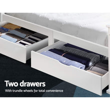 Load image into Gallery viewer, Artiss Wooden Bed Frame Timber Single Size RIO Kids Adults Storage Drawers Base
