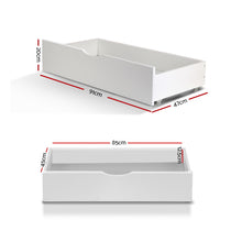 Load image into Gallery viewer, Artiss Set of 2 Bed Frame Storage Drawers Timber Trundle for Wooden Bed Frame Base White
