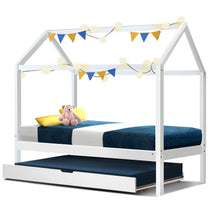 Load image into Gallery viewer, Single Size Pine Timber Platform White Wooden Bed Frame
