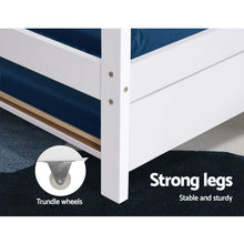 Load image into Gallery viewer, Single Size Pine Timber Platform White Wooden Bed Frame
