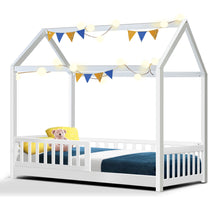 Load image into Gallery viewer, Artiss Wooden Bed Frame Single Size Timber Mattress Base Pine Platform White ROCK
