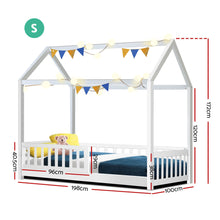 Load image into Gallery viewer, Artiss Wooden Bed Frame Single Size Timber Mattress Base Pine Platform White ROCK
