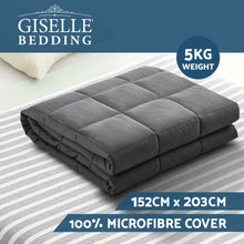 Load image into Gallery viewer, 5KG Heavy Gravity Microfibre Cover Calming Grey Weighted Blanket
