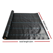 Load image into Gallery viewer, 3.66m x 50m Woven Fabric Garden Weed Control Mat
