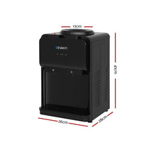 Load image into Gallery viewer, Devanti Water Cooler Dispenser Bench Top Cold Hot Two Taps Instant Machine Black
