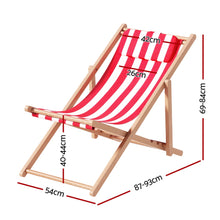 Load image into Gallery viewer, Gardeon Outdoor Deck Chair Wooden Sun Lounge Folding Beach Patio Furniture Red

