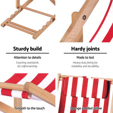 Load image into Gallery viewer, Gardeon Outdoor Deck Chair Wooden Sun Lounge Folding Beach Patio Furniture Red
