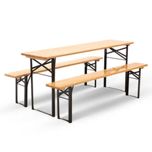 Load image into Gallery viewer, Gardeon Wooden Outdoor Foldable Bench Set - Natural
