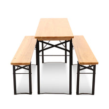 Load image into Gallery viewer, Gardeon Wooden Outdoor Foldable Bench Set - Natural
