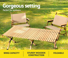 Load image into Gallery viewer, Gardeon Outdoor Furniture Wooden Egg Roll Picnic Table Camping Desk 120CM
