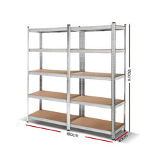 Load image into Gallery viewer, Strong and Durable Warehouse Shelving Rack x 2 - Silver 90 x 40 x 180cm
